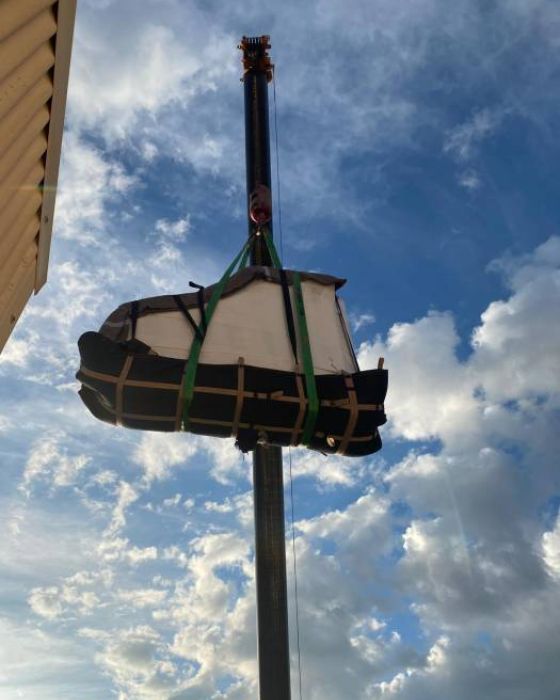 Grua especifica para subir pianos